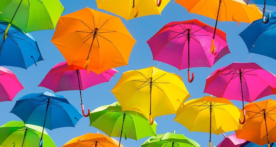 Colourful umbrellas
